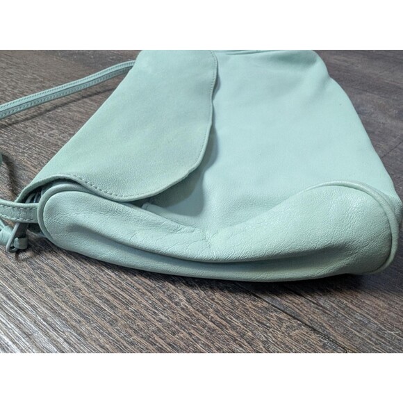 Mint Green Leather Purse by Samantha Scott: Medium Shoulder Crossbody Handbag - Picture 4 of 14